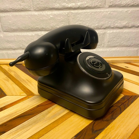 Grand Pottery Barn Cordless Black Phone and Handset Retro Wireless Untested - Picture 2 of 11